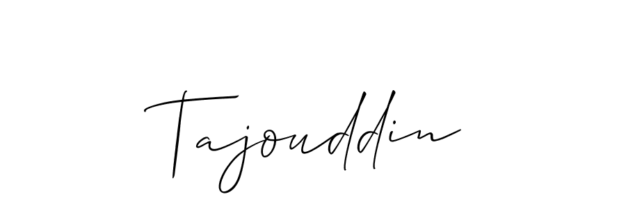 Design your own signature with our free online signature maker. With this signature software, you can create a handwritten (Allison_Script) signature for name Tajouddin. Tajouddin signature style 2 images and pictures png