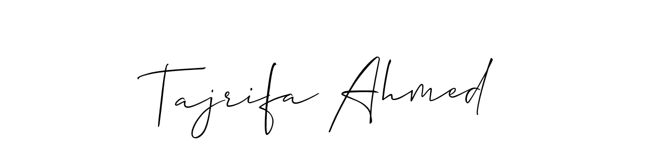 It looks lik you need a new signature style for name Tajrifa Ahmed. Design unique handwritten (Allison_Script) signature with our free signature maker in just a few clicks. Tajrifa Ahmed signature style 2 images and pictures png