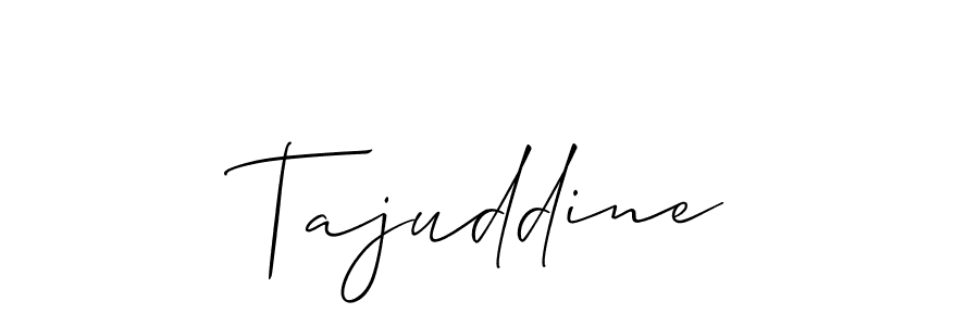 How to make Tajuddine signature? Allison_Script is a professional autograph style. Create handwritten signature for Tajuddine name. Tajuddine signature style 2 images and pictures png