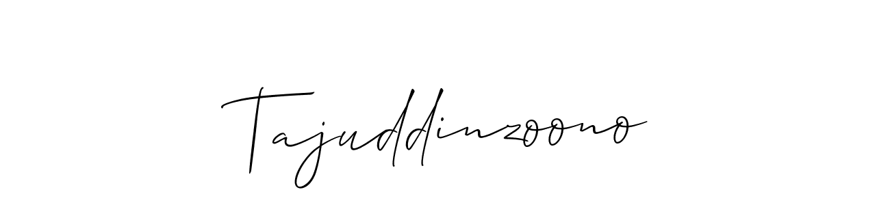 Create a beautiful signature design for name Tajuddinzoono. With this signature (Allison_Script) fonts, you can make a handwritten signature for free. Tajuddinzoono signature style 2 images and pictures png