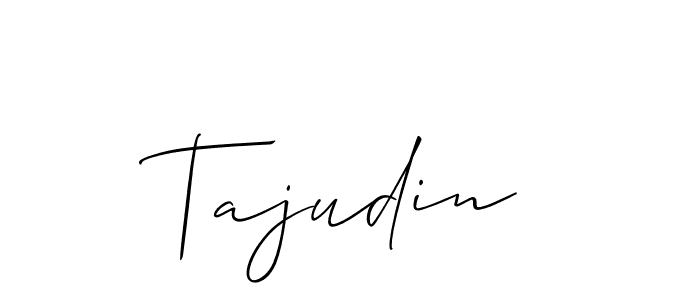 Use a signature maker to create a handwritten signature online. With this signature software, you can design (Allison_Script) your own signature for name Tajudin. Tajudin signature style 2 images and pictures png