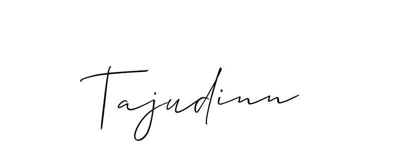 Also we have Tajudinn name is the best signature style. Create professional handwritten signature collection using Allison_Script autograph style. Tajudinn signature style 2 images and pictures png