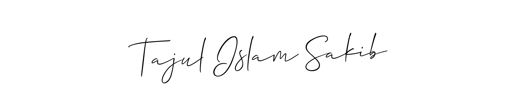 Allison_Script is a professional signature style that is perfect for those who want to add a touch of class to their signature. It is also a great choice for those who want to make their signature more unique. Get Tajul Islam Sakib name to fancy signature for free. Tajul Islam Sakib signature style 2 images and pictures png