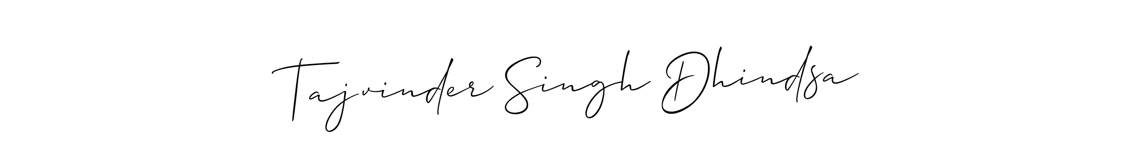 How to make Tajvinder Singh Dhindsa signature? Allison_Script is a professional autograph style. Create handwritten signature for Tajvinder Singh Dhindsa name. Tajvinder Singh Dhindsa signature style 2 images and pictures png