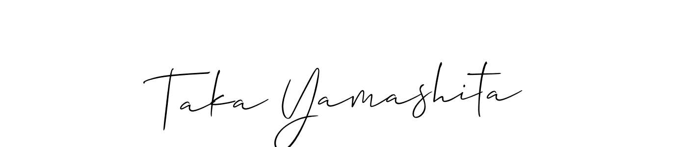 if you are searching for the best signature style for your name Taka Yamashita. so please give up your signature search. here we have designed multiple signature styles  using Allison_Script. Taka Yamashita signature style 2 images and pictures png