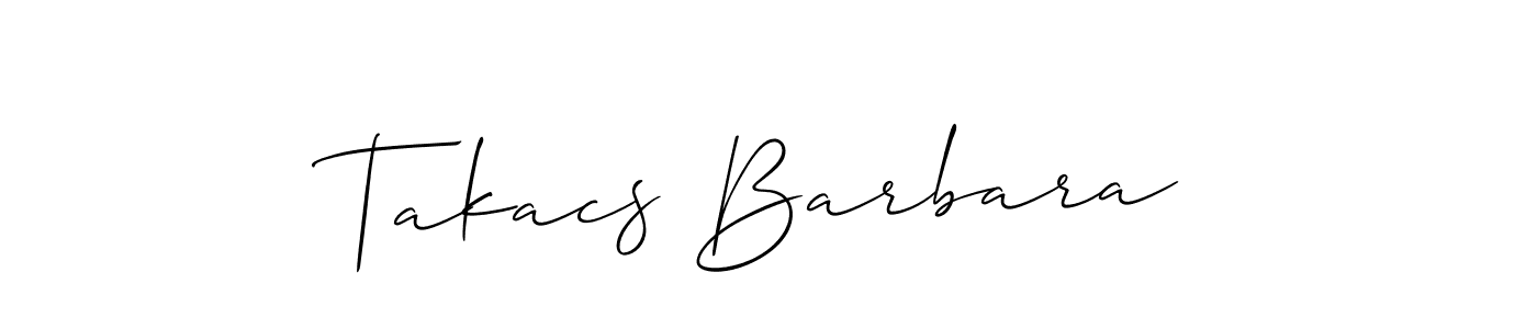 Design your own signature with our free online signature maker. With this signature software, you can create a handwritten (Allison_Script) signature for name Takacs Barbara. Takacs Barbara signature style 2 images and pictures png