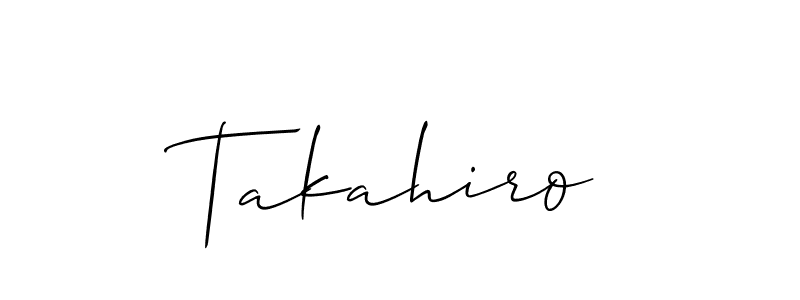 Make a beautiful signature design for name Takahiro. With this signature (Allison_Script) style, you can create a handwritten signature for free. Takahiro signature style 2 images and pictures png