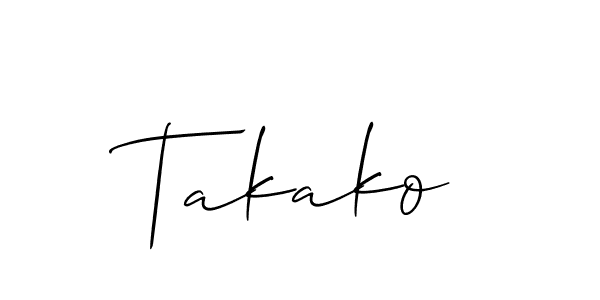 Allison_Script is a professional signature style that is perfect for those who want to add a touch of class to their signature. It is also a great choice for those who want to make their signature more unique. Get Takako name to fancy signature for free. Takako signature style 2 images and pictures png