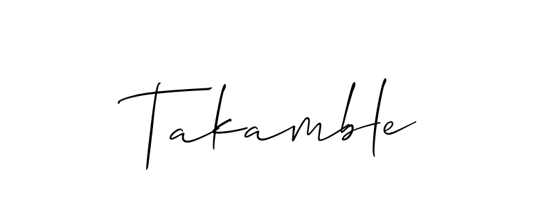 Takamble stylish signature style. Best Handwritten Sign (Allison_Script) for my name. Handwritten Signature Collection Ideas for my name Takamble. Takamble signature style 2 images and pictures png