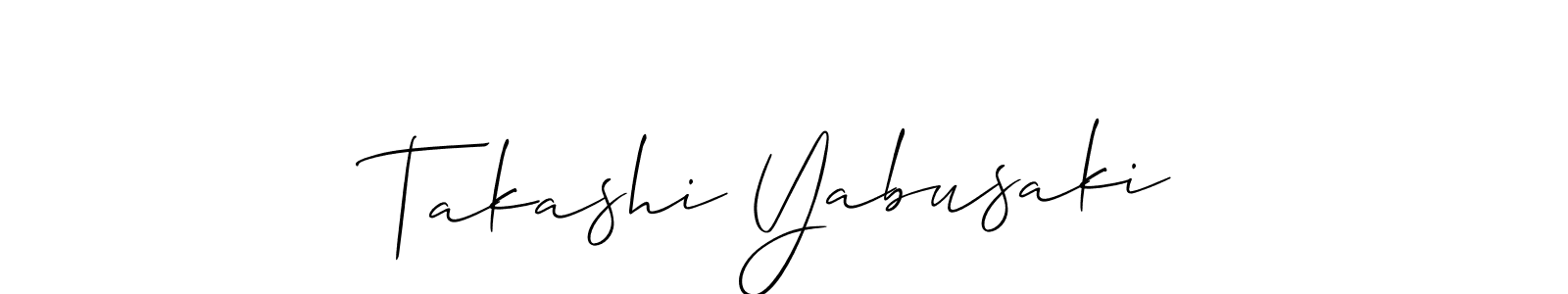 if you are searching for the best signature style for your name Takashi Yabusaki. so please give up your signature search. here we have designed multiple signature styles  using Allison_Script. Takashi Yabusaki signature style 2 images and pictures png