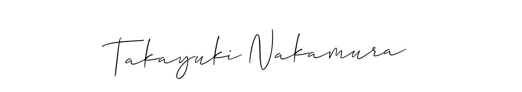 Takayuki Nakamura stylish signature style. Best Handwritten Sign (Allison_Script) for my name. Handwritten Signature Collection Ideas for my name Takayuki Nakamura. Takayuki Nakamura signature style 2 images and pictures png