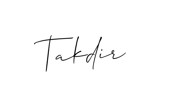 How to make Takdir signature? Allison_Script is a professional autograph style. Create handwritten signature for Takdir name. Takdir signature style 2 images and pictures png