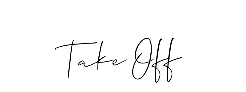 How to make Take Off signature? Allison_Script is a professional autograph style. Create handwritten signature for Take Off name. Take Off signature style 2 images and pictures png