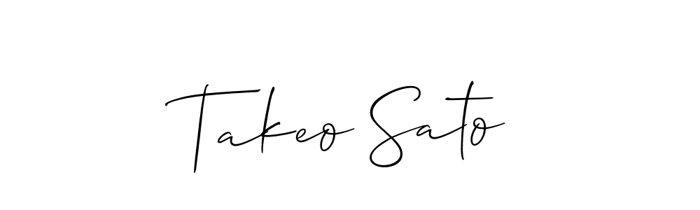 You should practise on your own different ways (Allison_Script) to write your name (Takeo Sato) in signature. don't let someone else do it for you. Takeo Sato signature style 2 images and pictures png