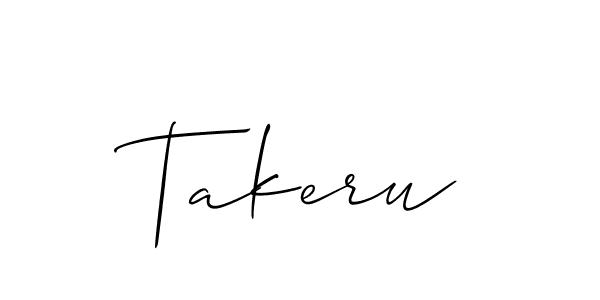 How to make Takeru signature? Allison_Script is a professional autograph style. Create handwritten signature for Takeru name. Takeru signature style 2 images and pictures png
