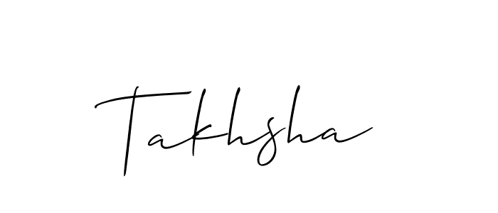 How to make Takhsha signature? Allison_Script is a professional autograph style. Create handwritten signature for Takhsha name. Takhsha signature style 2 images and pictures png