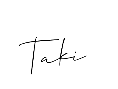 How to Draw Taki signature style? Allison_Script is a latest design signature styles for name Taki. Taki signature style 2 images and pictures png