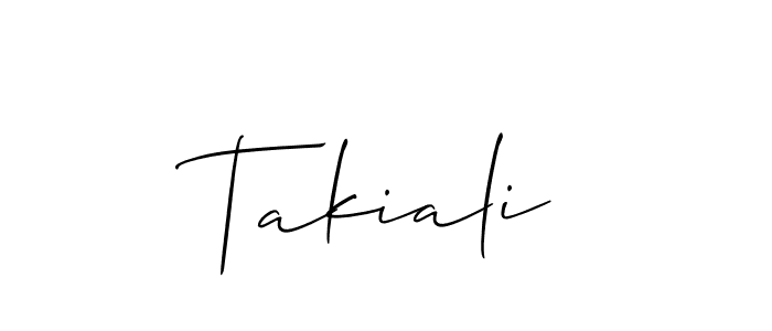 How to make Takiali signature? Allison_Script is a professional autograph style. Create handwritten signature for Takiali name. Takiali signature style 2 images and pictures png