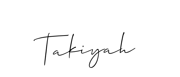 if you are searching for the best signature style for your name Takiyah. so please give up your signature search. here we have designed multiple signature styles  using Allison_Script. Takiyah signature style 2 images and pictures png