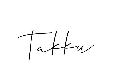 if you are searching for the best signature style for your name Takku. so please give up your signature search. here we have designed multiple signature styles  using Allison_Script. Takku signature style 2 images and pictures png