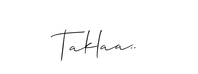 How to Draw Taklaa.. signature style? Allison_Script is a latest design signature styles for name Taklaa... Taklaa.. signature style 2 images and pictures png