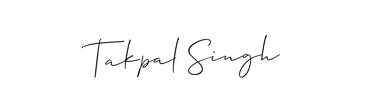 Design your own signature with our free online signature maker. With this signature software, you can create a handwritten (Allison_Script) signature for name Takpal Singh. Takpal Singh signature style 2 images and pictures png