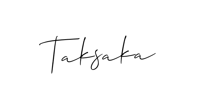 How to make Taksaka signature? Allison_Script is a professional autograph style. Create handwritten signature for Taksaka name. Taksaka signature style 2 images and pictures png