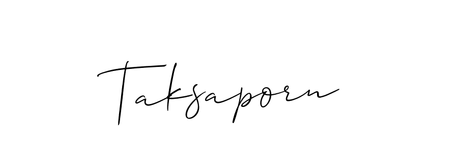 The best way (Allison_Script) to make a short signature is to pick only two or three words in your name. The name Taksaporn include a total of six letters. For converting this name. Taksaporn signature style 2 images and pictures png