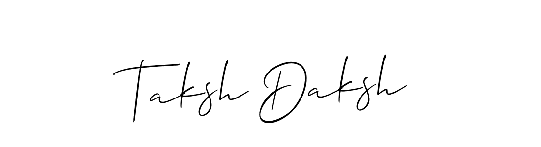 How to make Taksh Daksh name signature. Use Allison_Script style for creating short signs online. This is the latest handwritten sign. Taksh Daksh signature style 2 images and pictures png