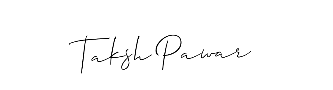 Also You can easily find your signature by using the search form. We will create Taksh Pawar name handwritten signature images for you free of cost using Allison_Script sign style. Taksh Pawar signature style 2 images and pictures png