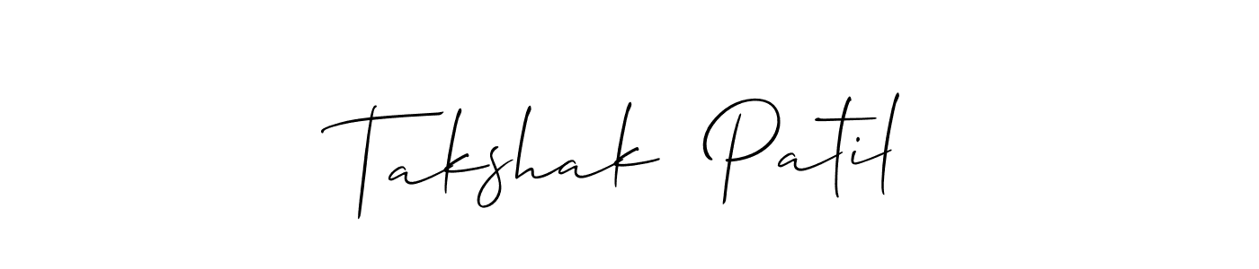 How to make Takshak  Patil signature? Allison_Script is a professional autograph style. Create handwritten signature for Takshak  Patil name. Takshak  Patil signature style 2 images and pictures png