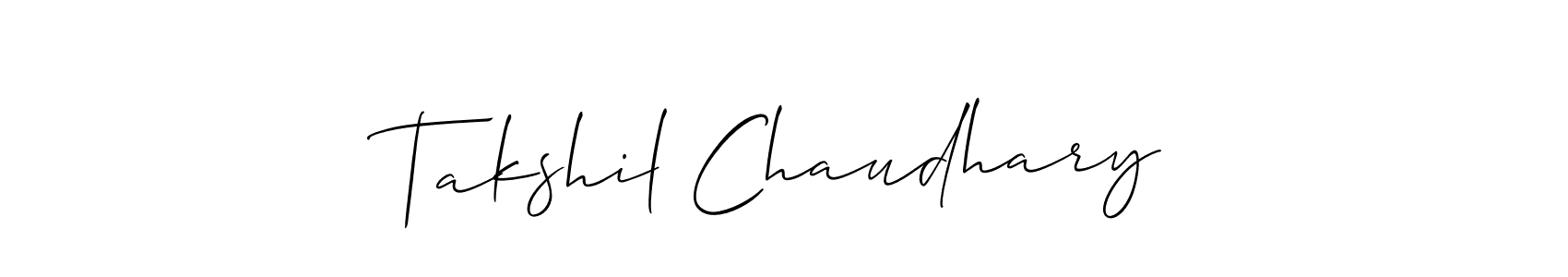 How to make Takshil Chaudhary name signature. Use Allison_Script style for creating short signs online. This is the latest handwritten sign. Takshil Chaudhary signature style 2 images and pictures png