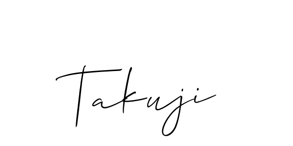 Make a beautiful signature design for name Takuji. With this signature (Allison_Script) style, you can create a handwritten signature for free. Takuji signature style 2 images and pictures png