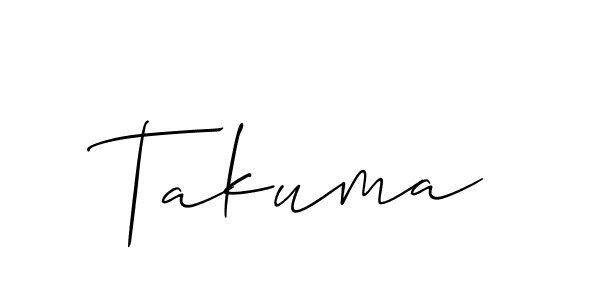 You should practise on your own different ways (Allison_Script) to write your name (Takuma) in signature. don't let someone else do it for you. Takuma signature style 2 images and pictures png