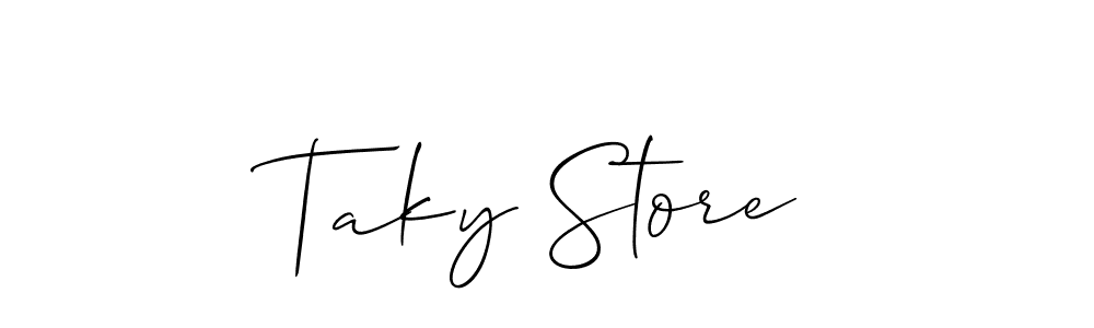 Check out images of Autograph of Taky Store name. Actor Taky Store Signature Style. Allison_Script is a professional sign style online. Taky Store signature style 2 images and pictures png