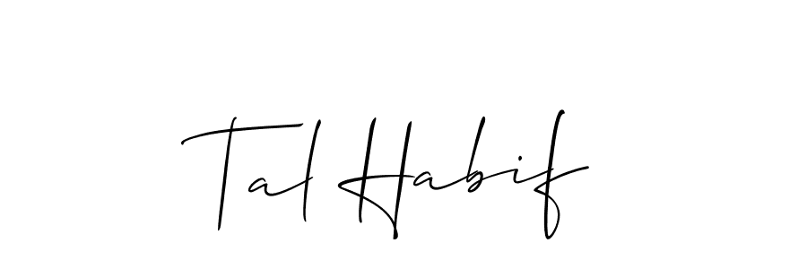 It looks lik you need a new signature style for name Tal Habif. Design unique handwritten (Allison_Script) signature with our free signature maker in just a few clicks. Tal Habif signature style 2 images and pictures png