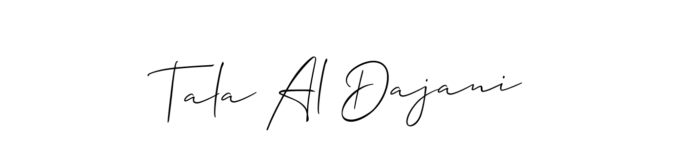 if you are searching for the best signature style for your name Tala Al Dajani. so please give up your signature search. here we have designed multiple signature styles  using Allison_Script. Tala Al Dajani signature style 2 images and pictures png