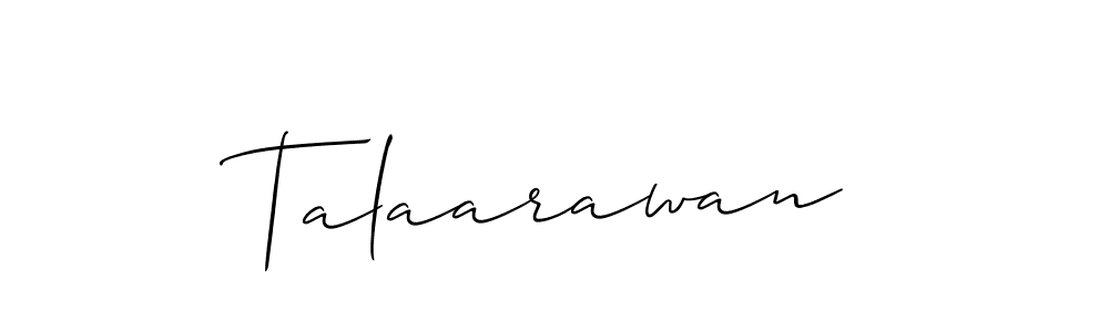 Similarly Allison_Script is the best handwritten signature design. Signature creator online .You can use it as an online autograph creator for name Talaarawan. Talaarawan signature style 2 images and pictures png