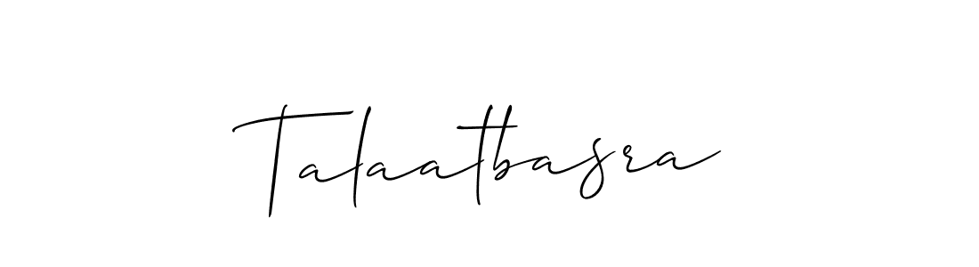 The best way (Allison_Script) to make a short signature is to pick only two or three words in your name. The name Talaatbasra include a total of six letters. For converting this name. Talaatbasra signature style 2 images and pictures png