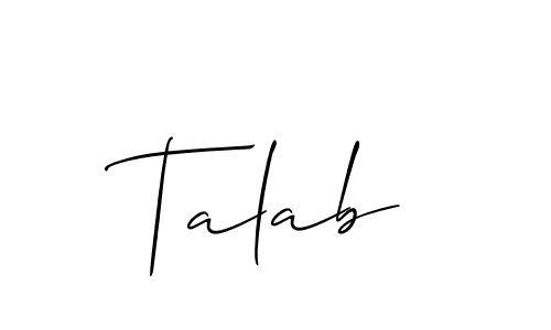 How to make Talab name signature. Use Allison_Script style for creating short signs online. This is the latest handwritten sign. Talab signature style 2 images and pictures png