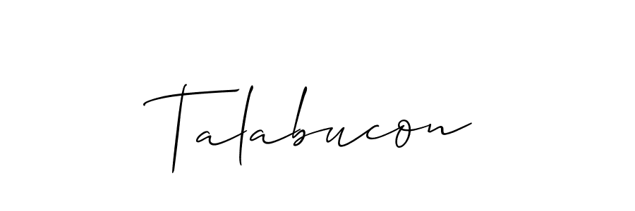 How to make Talabucon signature? Allison_Script is a professional autograph style. Create handwritten signature for Talabucon name. Talabucon signature style 2 images and pictures png