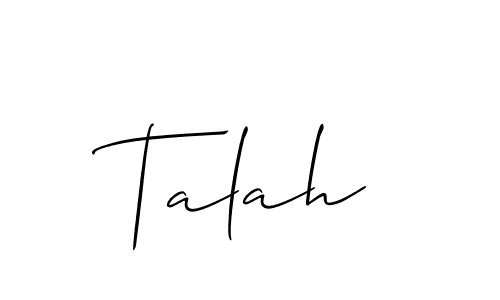 How to make Talah name signature. Use Allison_Script style for creating short signs online. This is the latest handwritten sign. Talah signature style 2 images and pictures png