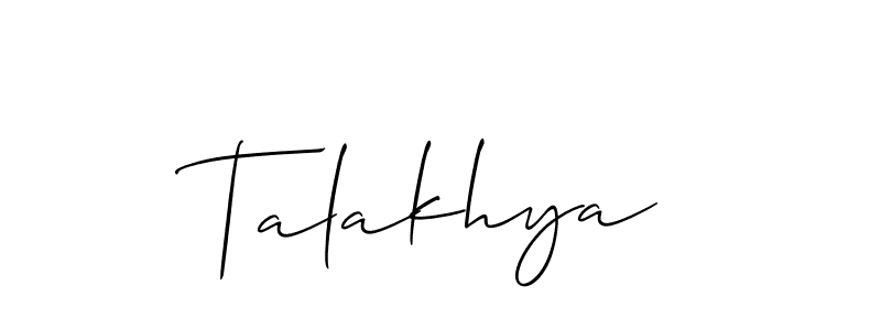 It looks lik you need a new signature style for name Talakhya. Design unique handwritten (Allison_Script) signature with our free signature maker in just a few clicks. Talakhya signature style 2 images and pictures png