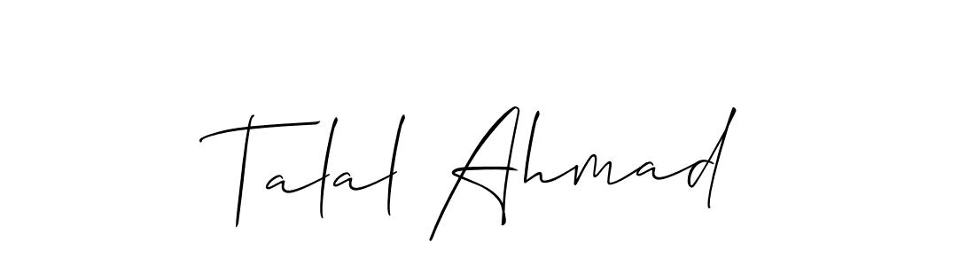 Create a beautiful signature design for name Talal Ahmad. With this signature (Allison_Script) fonts, you can make a handwritten signature for free. Talal Ahmad signature style 2 images and pictures png