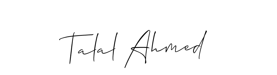 How to make Talal Ahmed name signature. Use Allison_Script style for creating short signs online. This is the latest handwritten sign. Talal Ahmed signature style 2 images and pictures png