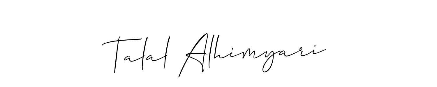 Also we have Talal Alhimyari name is the best signature style. Create professional handwritten signature collection using Allison_Script autograph style. Talal Alhimyari signature style 2 images and pictures png