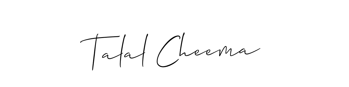 How to make Talal Cheema name signature. Use Allison_Script style for creating short signs online. This is the latest handwritten sign. Talal Cheema signature style 2 images and pictures png