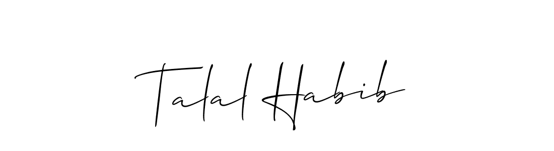 You should practise on your own different ways (Allison_Script) to write your name (Talal Habib) in signature. don't let someone else do it for you. Talal Habib signature style 2 images and pictures png