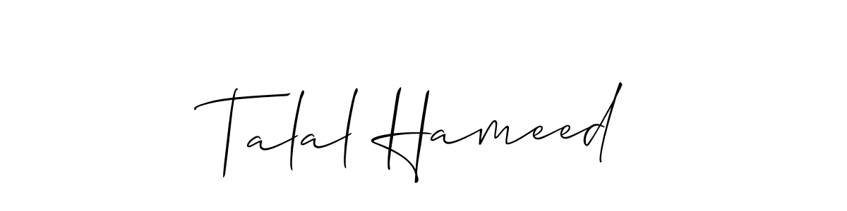 Create a beautiful signature design for name Talal Hameed. With this signature (Allison_Script) fonts, you can make a handwritten signature for free. Talal Hameed signature style 2 images and pictures png