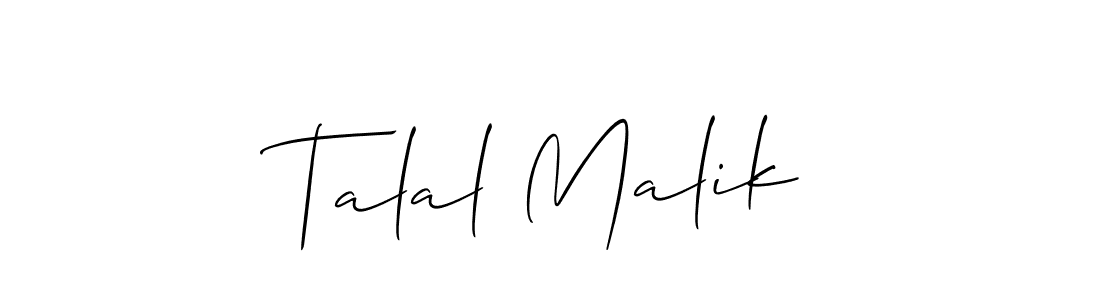 How to make Talal Malik name signature. Use Allison_Script style for creating short signs online. This is the latest handwritten sign. Talal Malik signature style 2 images and pictures png